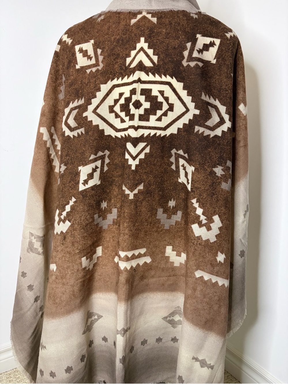 Mondi  100% Wool and Made in Italy Brown and Gray Ombre Wrap